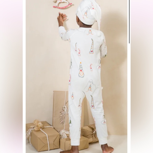 Coco Village Pajama with matching hat in tobogan print - Picture 3 of 7